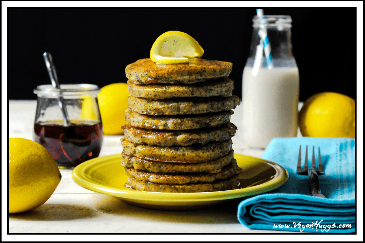 Lemon Poppy Seed Pancakes (Vegan + GF) Vegan Huggs