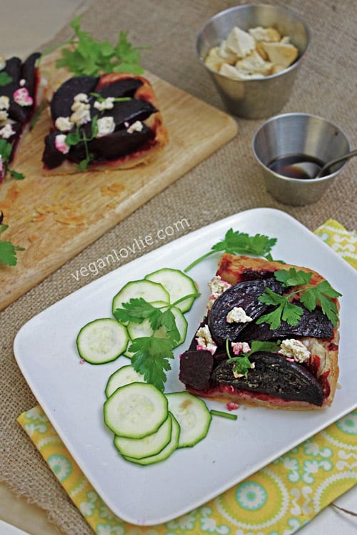 Beetroot Tarte Tatin with Tofu Feta Vegan Savoury Tarte Tatin Recipe