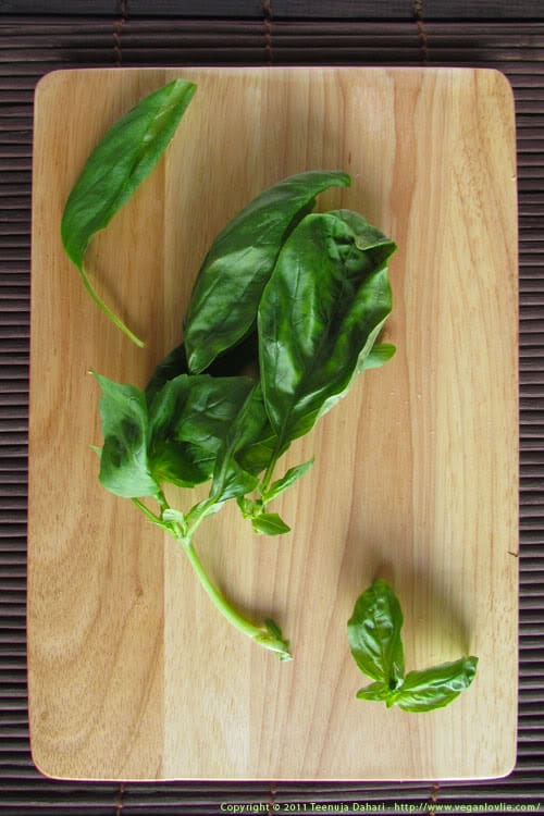 Vegan Pesto made in a Mortar and Pestle Veganlovlie