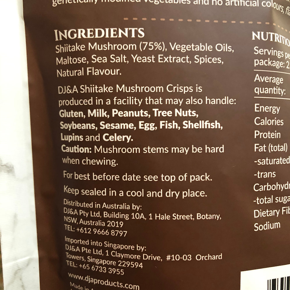 DJ&A Shiitake Mushroom Crisps Vegan Reviews