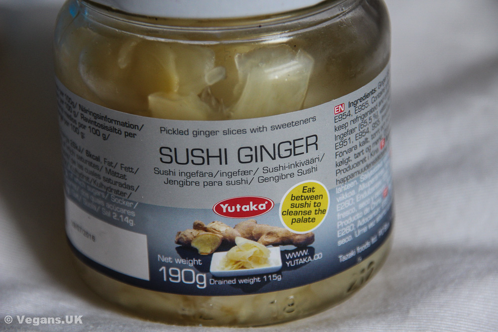 Sushi ginger Vegans.UK