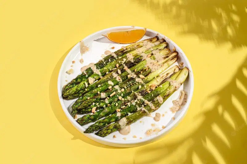 Grilled Asparagus with Vegan Miso Lime Mayonnaise Vegan's Bay