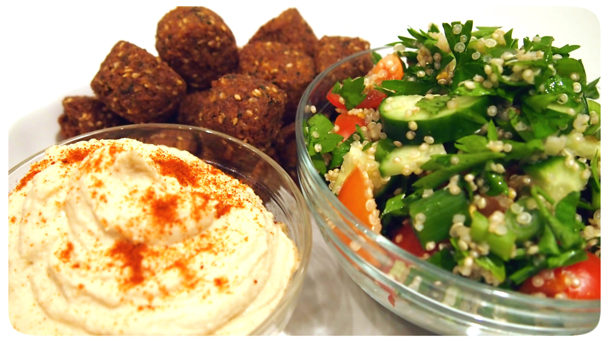 Egyptian Mezze Platter Hummus and Quinoa Tabbouleh Vegan Sparkles