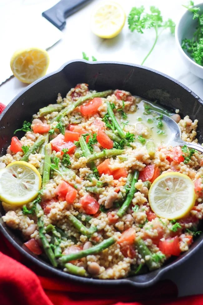 Lemon Millet Rice Recipe with Asparagus Vegan With Curves