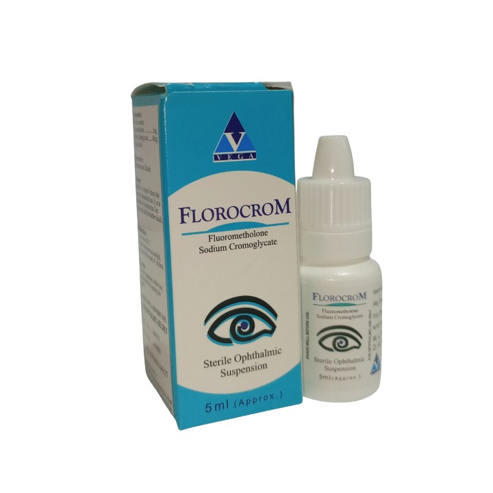 Florocrom Eye Drops (Fluorometholone+Sodium Cromoglcate) Vega