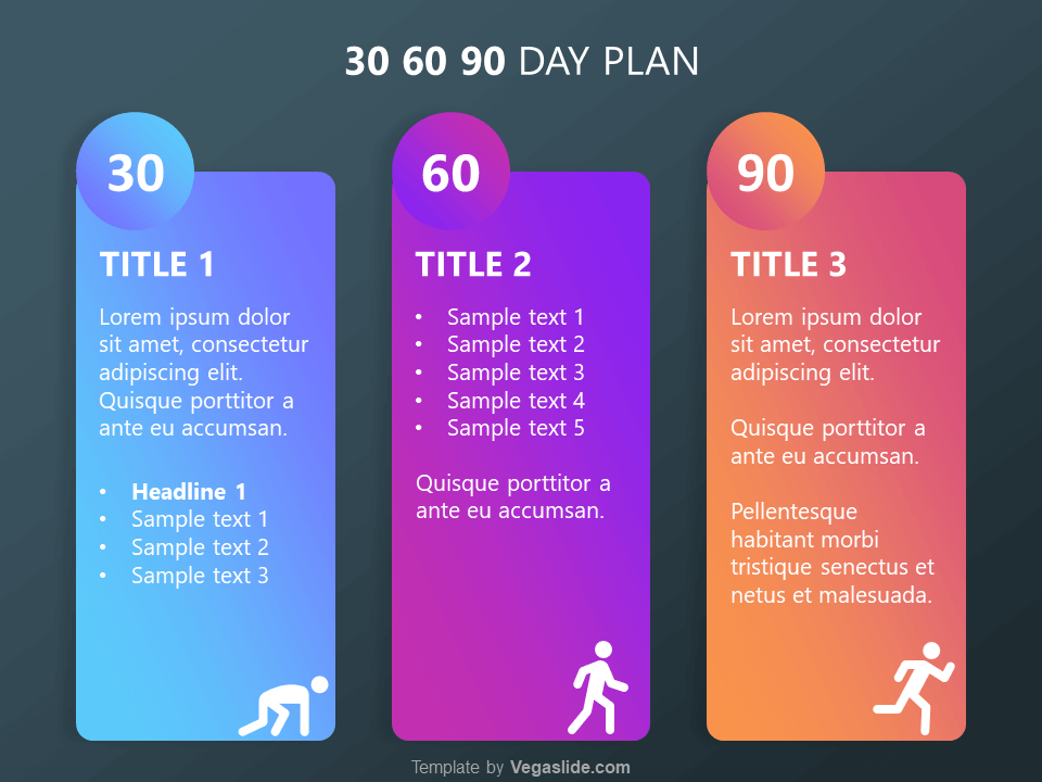 Refreshing 30 60 90 Day Plan PowerPoint Template Vegaslide