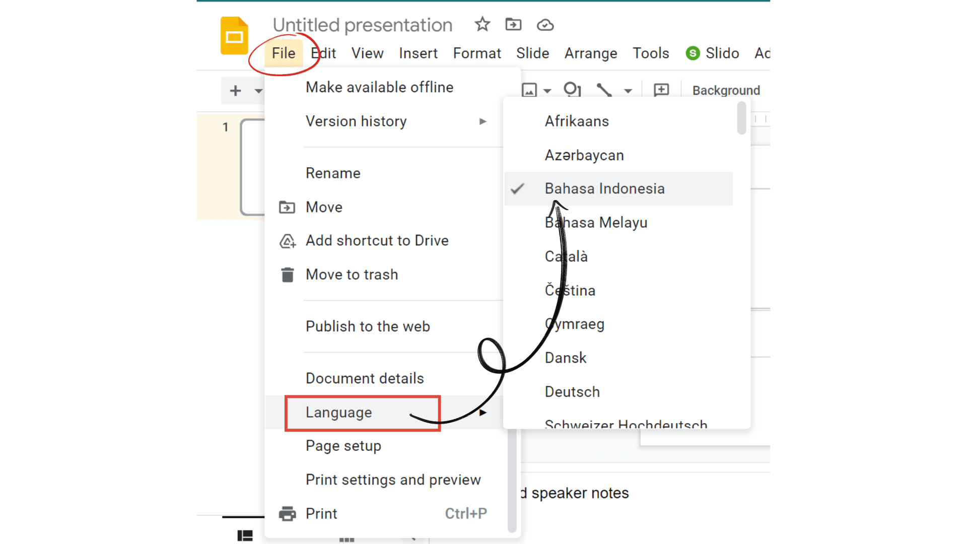 How to Change Language on Google Slides Vegaslide