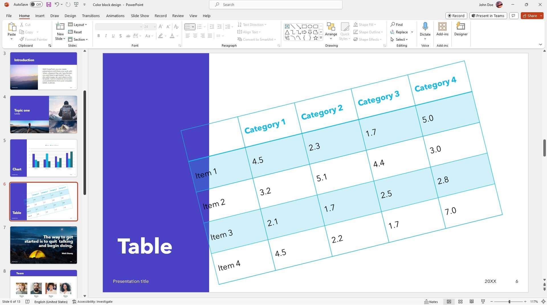 How to Rotate Tables in PowerPoint Vegaslide
