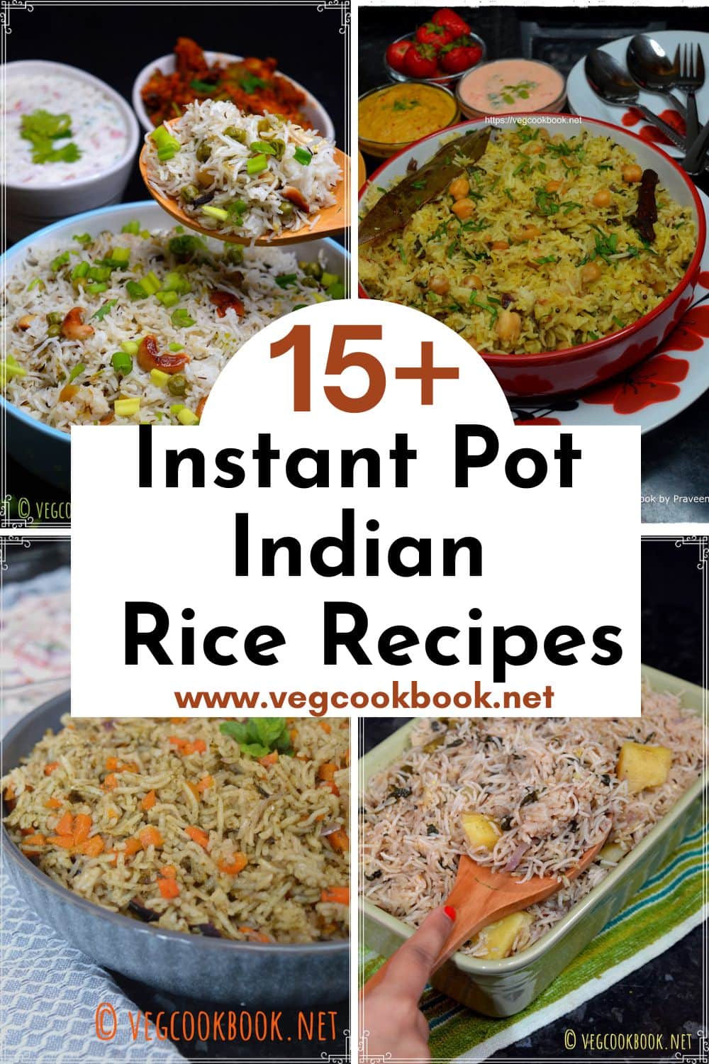 15+ Easy Instant Pot Indian Rice Recipes VegCookBook by Praveena