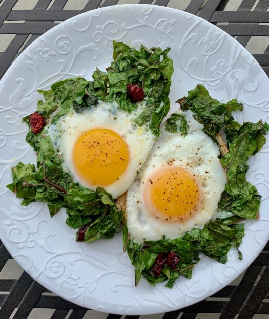 Eggs and Greens on Toast Veggie Easy