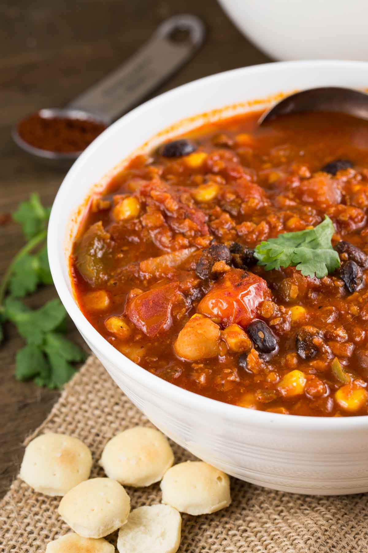 Slow Cooker Soy Chorizo Chili (GlutenFree/Vegan) Veggie Chick