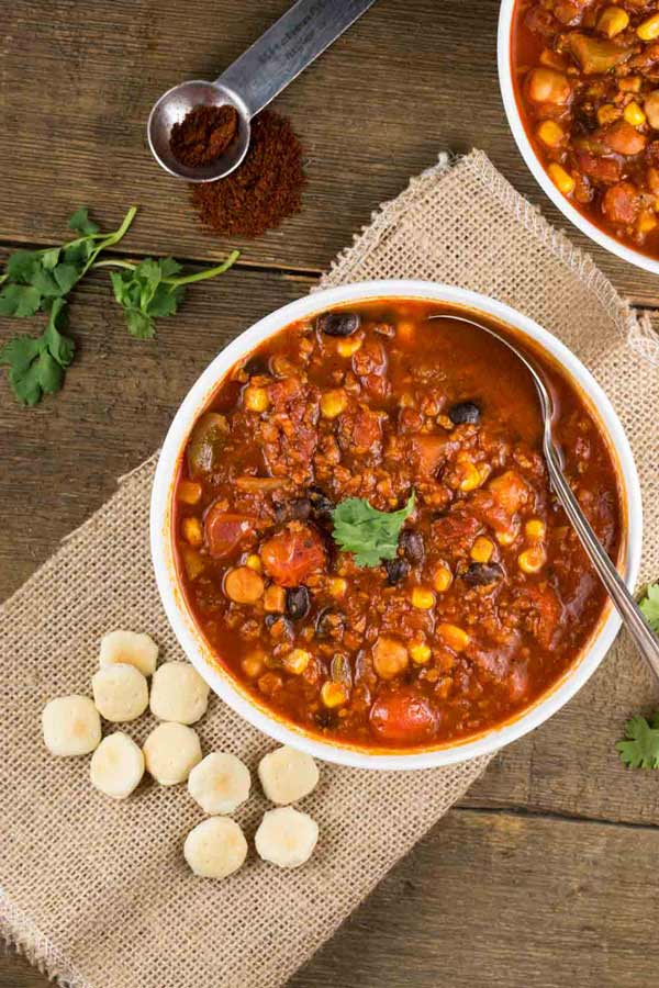 Slow Cooker Soy Chorizo Chili (GlutenFree/Vegan) Veggie Chick