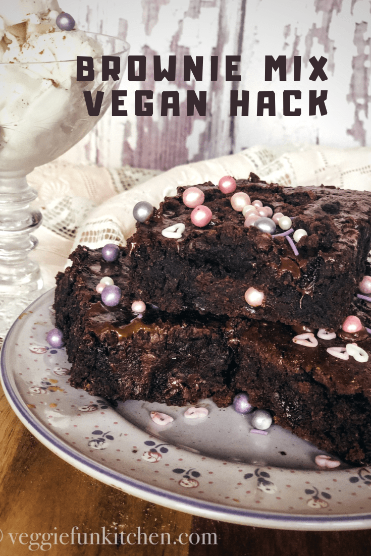 Vegan Brownie Hack with Duncan Hines Brownie Mix Veggie Fun Kitchen