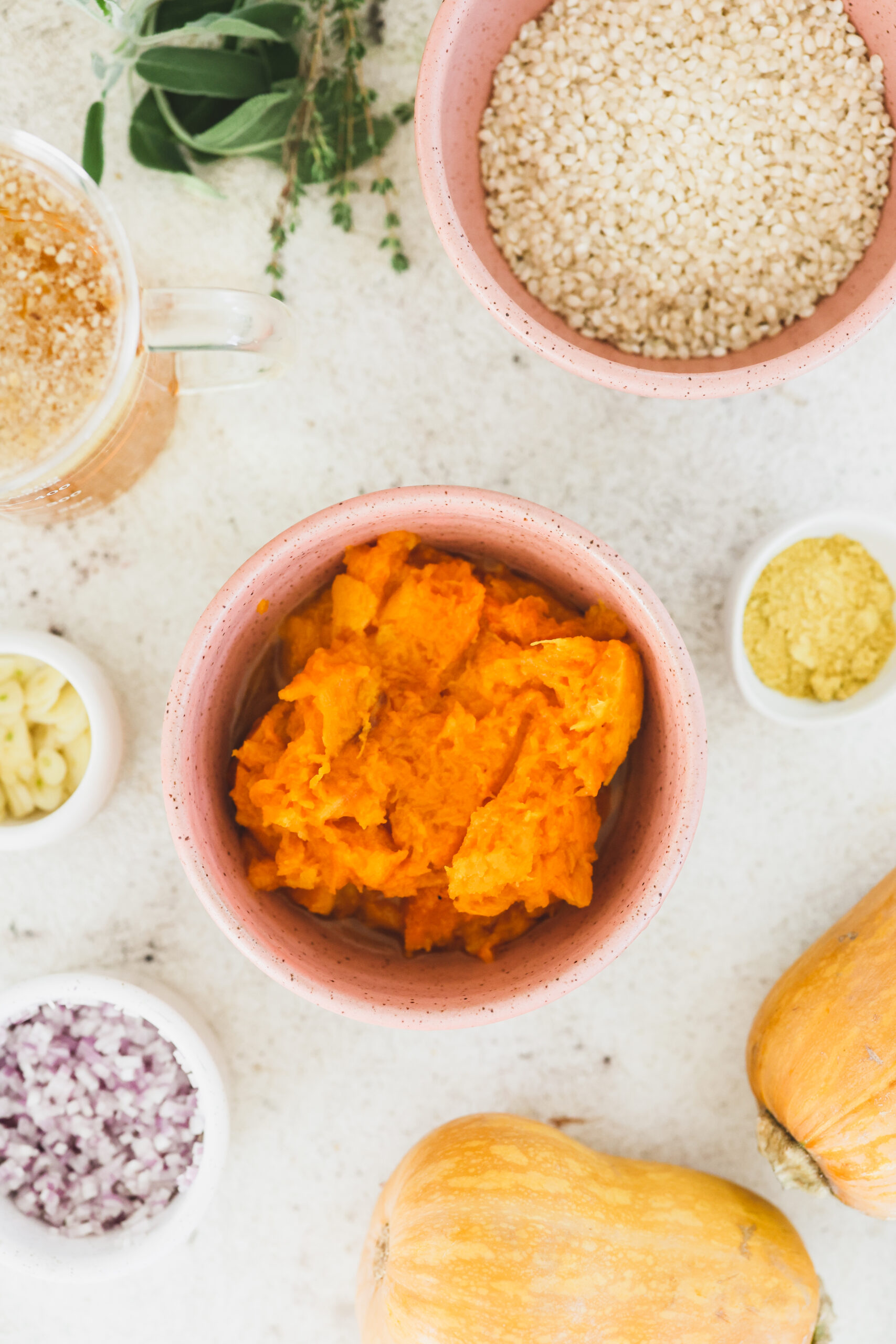 Butternut Squash Risotto with Fried Sage (vegan, gluten free