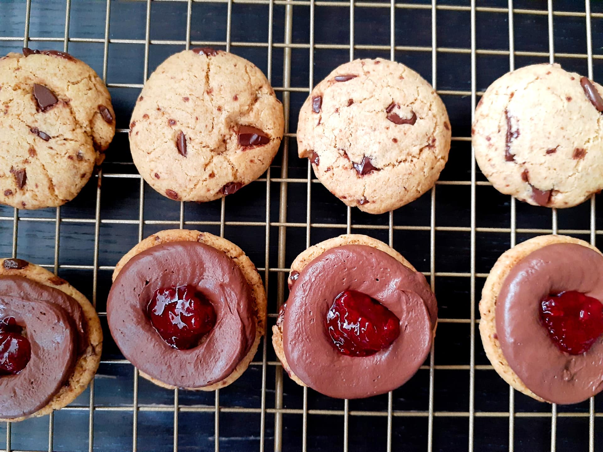 Chocolate & Jam Sandwich Cookies Vegan, GF Veg'n'Bake