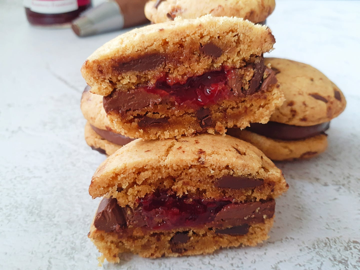 Chocolate & Jam Sandwich Cookies Vegan, GF Veg'n'Bake