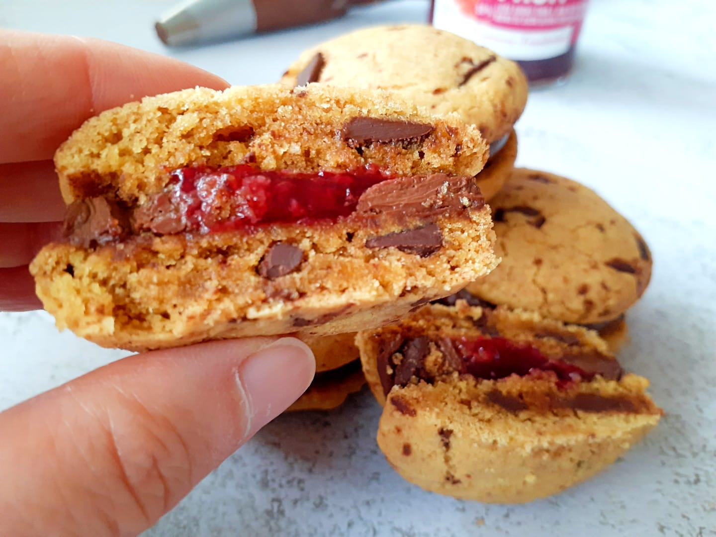 Chocolate & Jam Sandwich Cookies Vegan, GF Veg'n'Bake