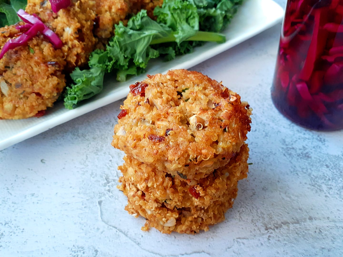 Quinoa Patties with Mushrooms and Sundried Tomatoes Veg'n'Bake