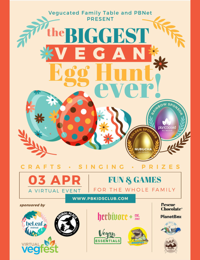 The Biggest Vegan Egg Hunt Ever free online event for vegan kids