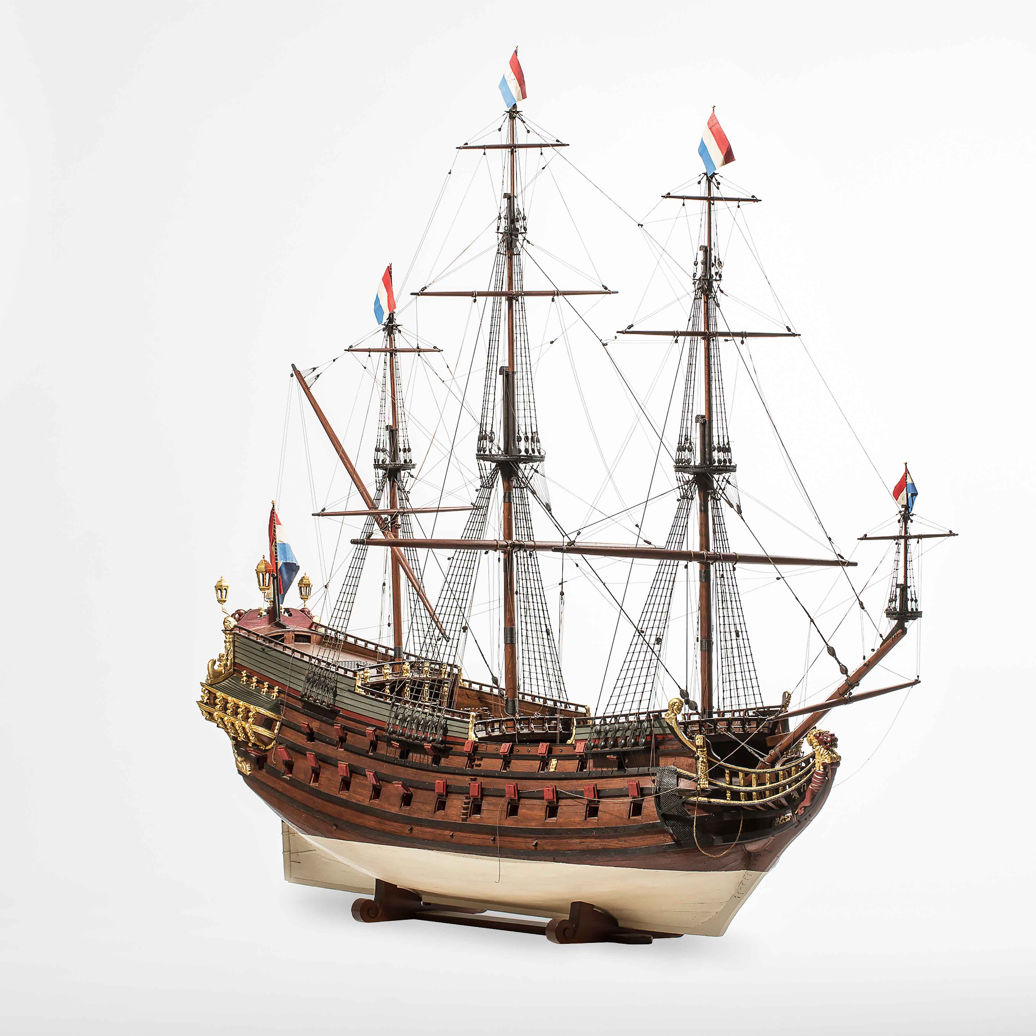 A large model of a threemaster VOC ship Veilinghuis AAG