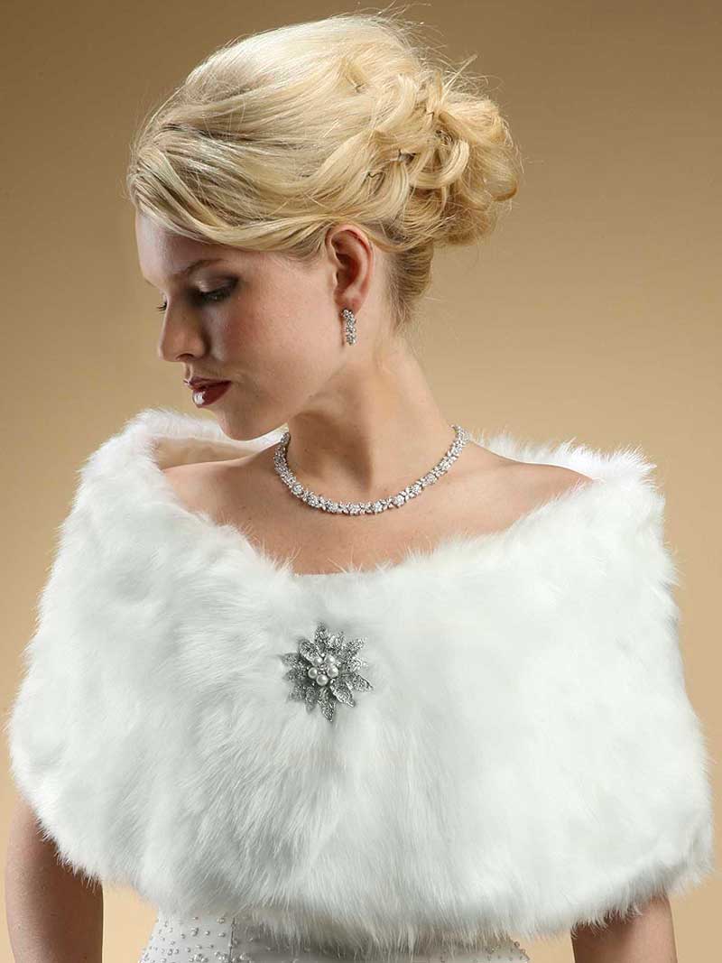Faux Fur Wraps Evening Shawls Stole Shrug Winter Wedding Mariell 116W