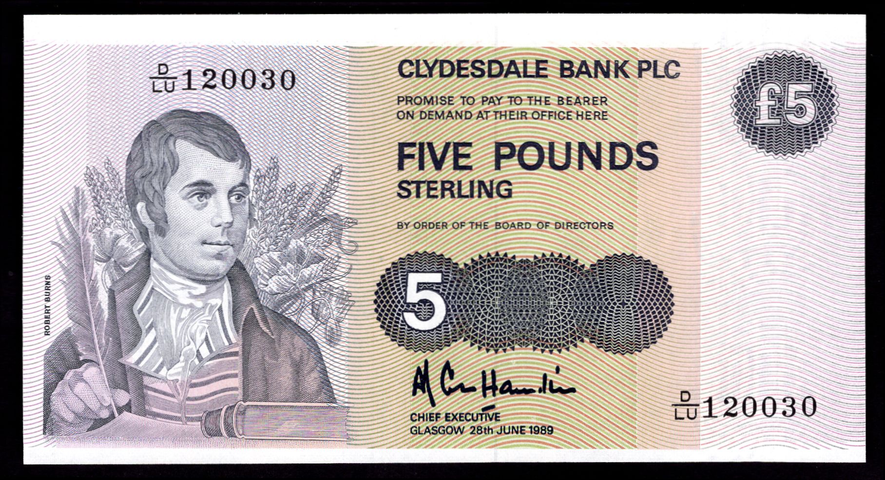 Scotland, Clydesdale Bank PLC, £5, 2861989 M Veissid & Co.