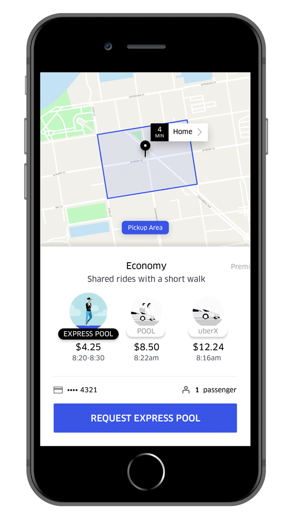 Nova versão da Uber Pool faz passageiro caminhar até ponto de encontro
