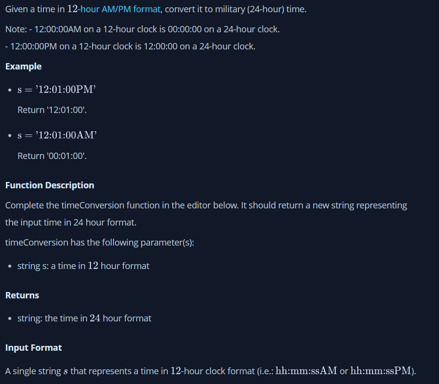[Hackerrank] Week1 Time Conversion