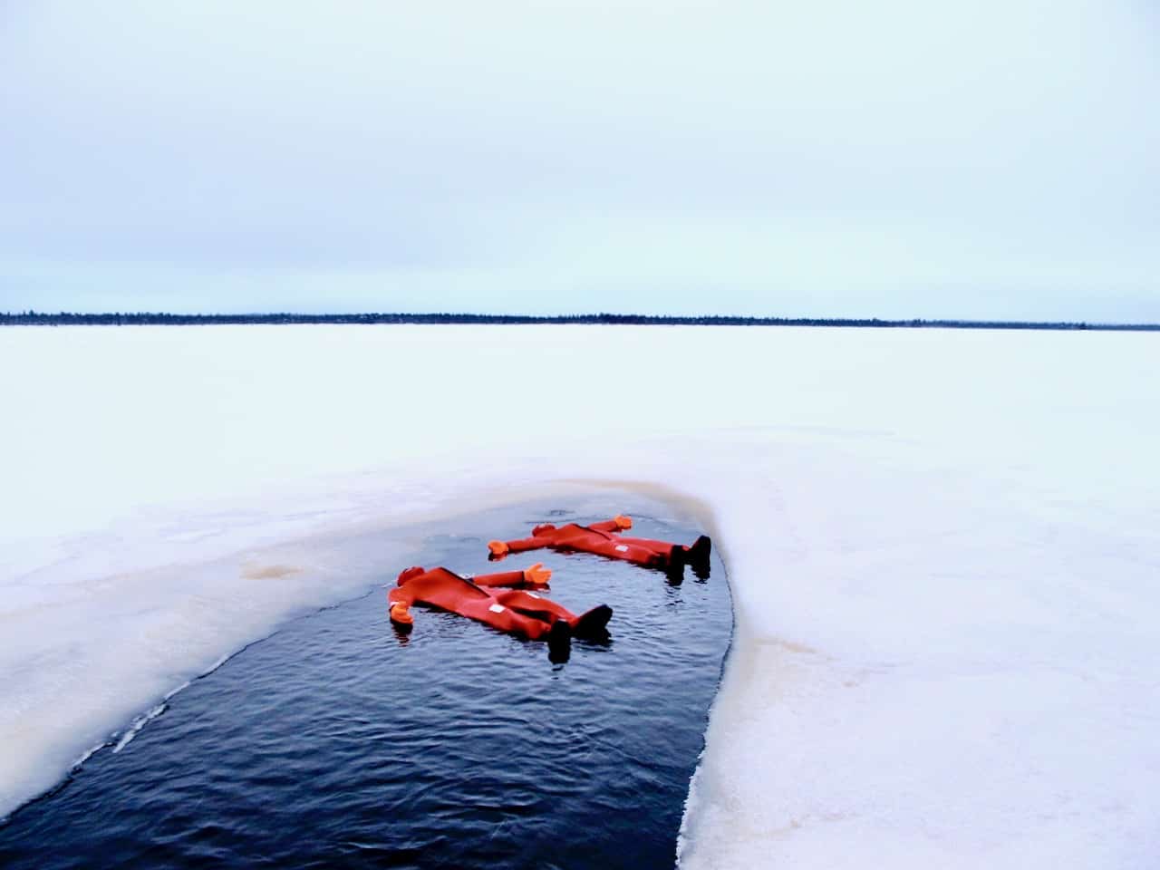 Icefloating in Lapland a surreal winter activity in Finnish Lapland