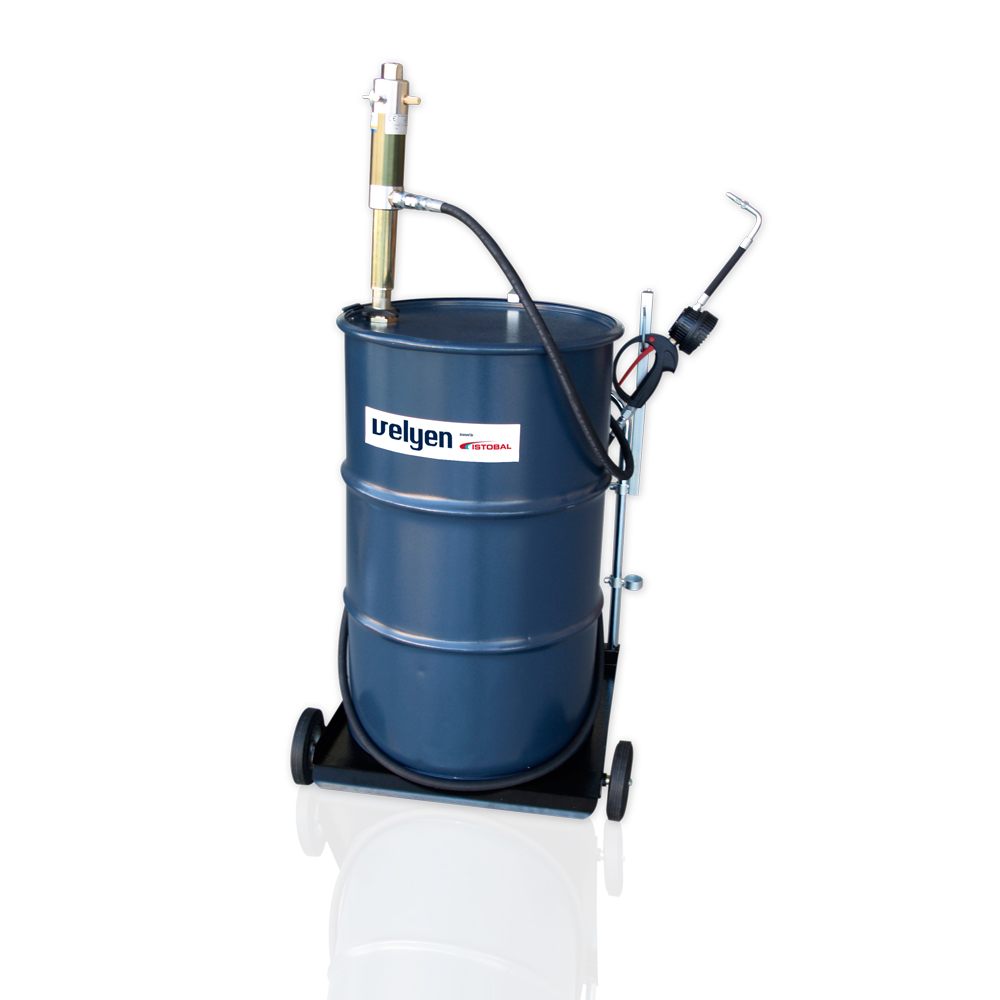 Mobile oil dispenser for 208 L tank, trolley, pump & digital gun