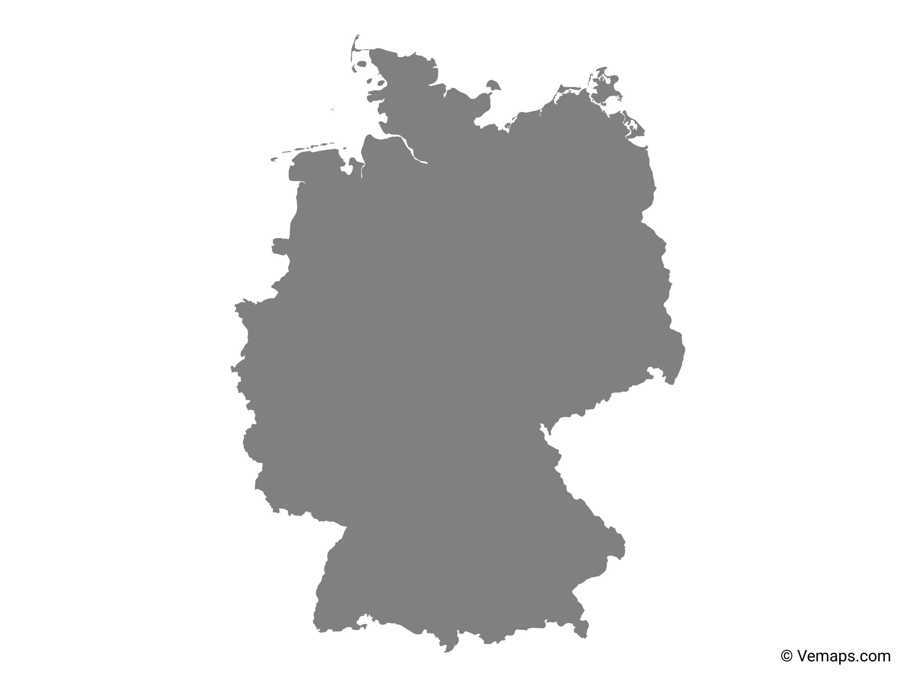 Grey Map of Germany Free Vector Maps