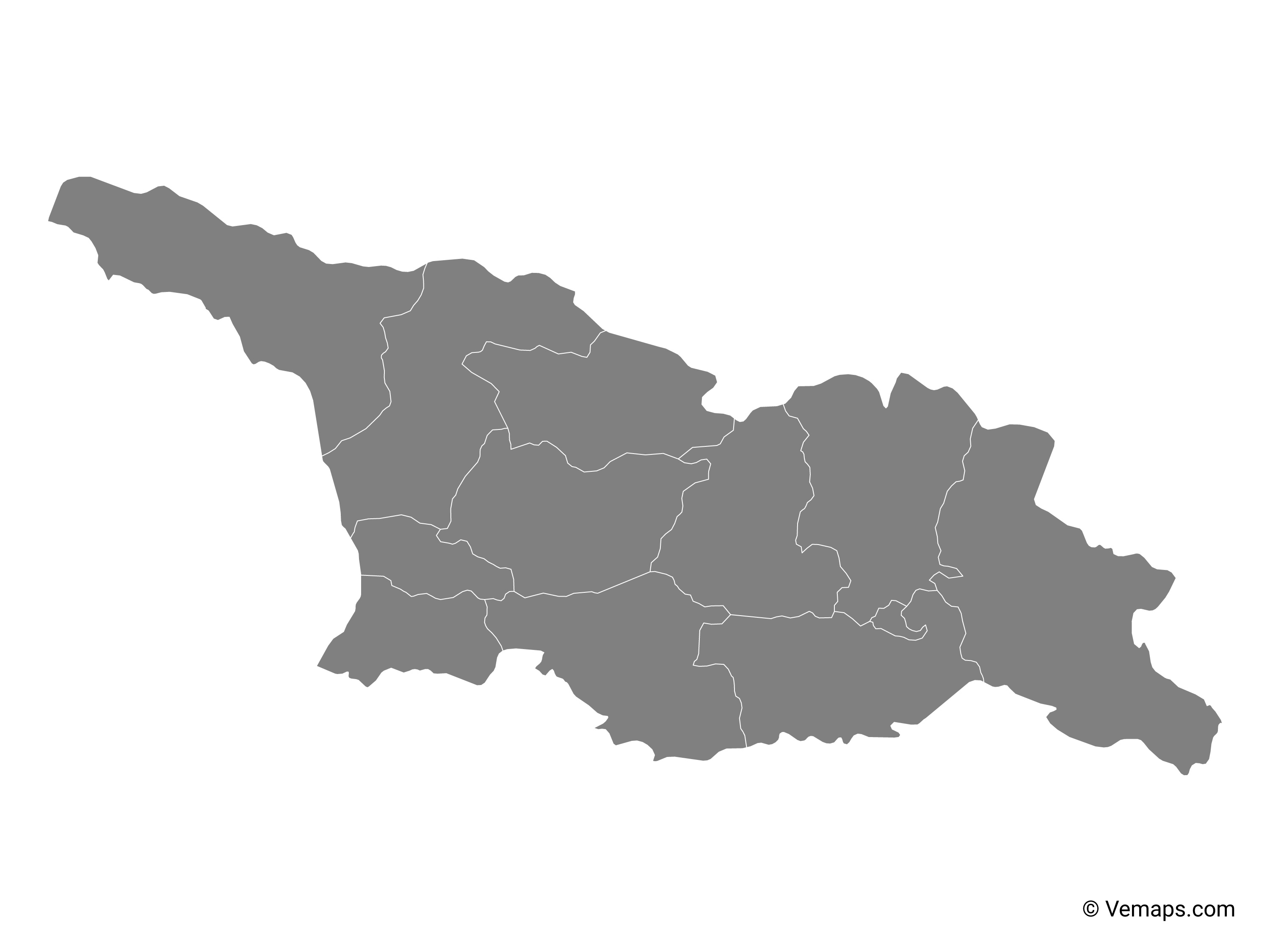 Grey Map of with Regions Free Vector Maps