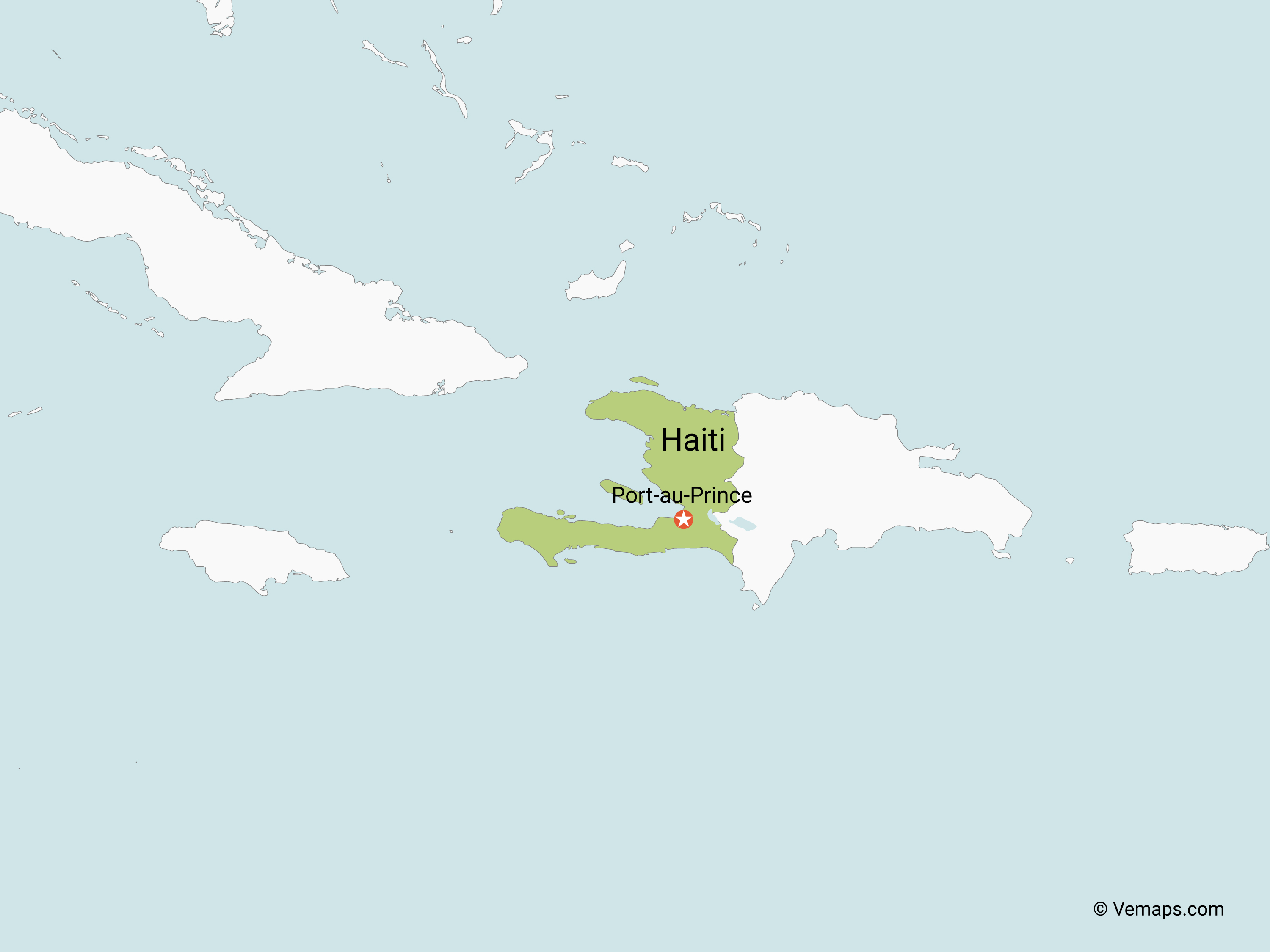 Map of Haiti with Neighbouring Countries Free Vector Maps