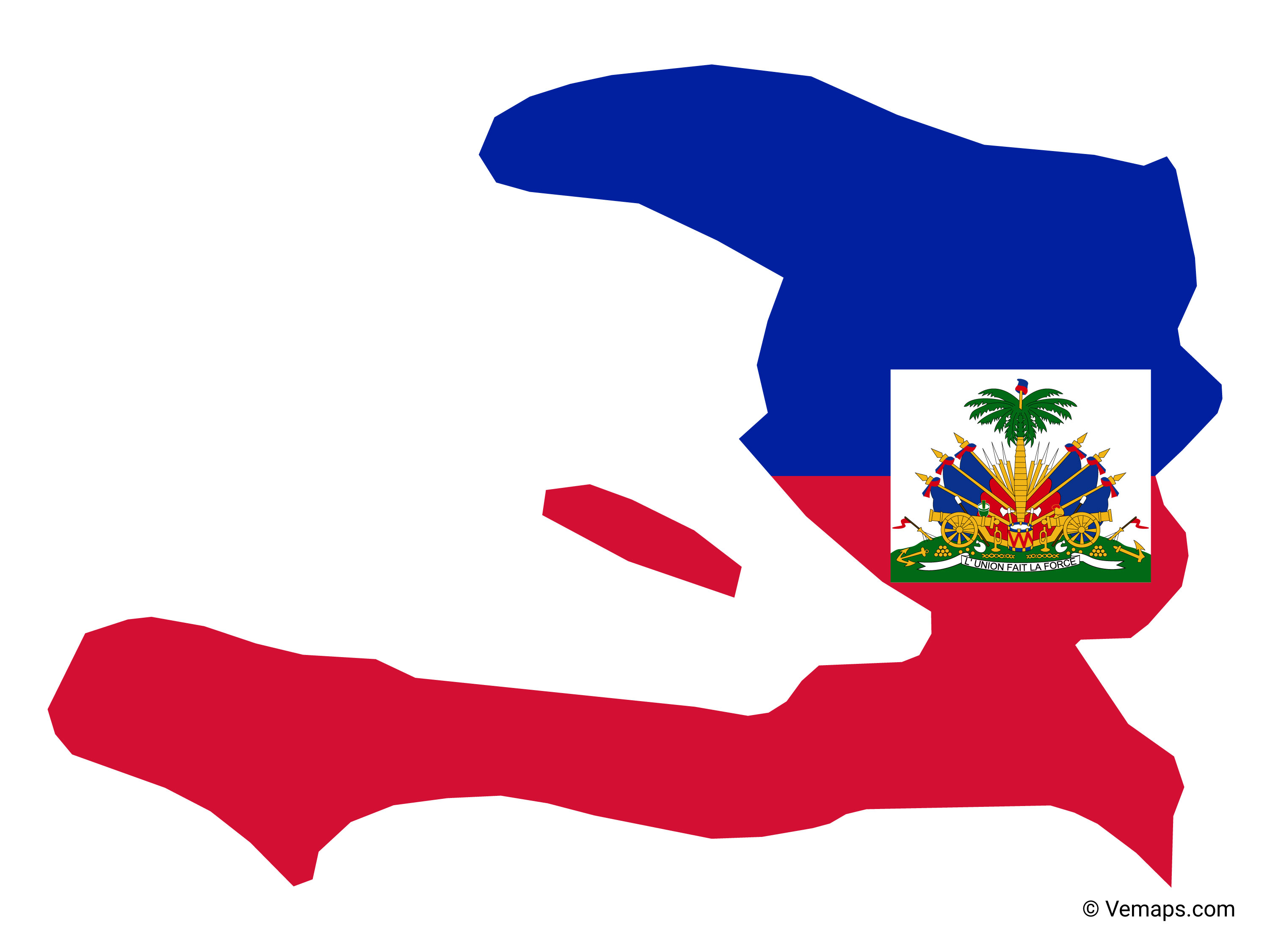 Flag Map of Haiti Free Vector Maps
