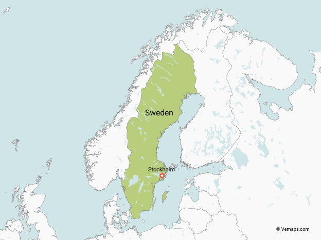 Sweden Map Flag . Flag Map Of Sweden Free Vector Maps