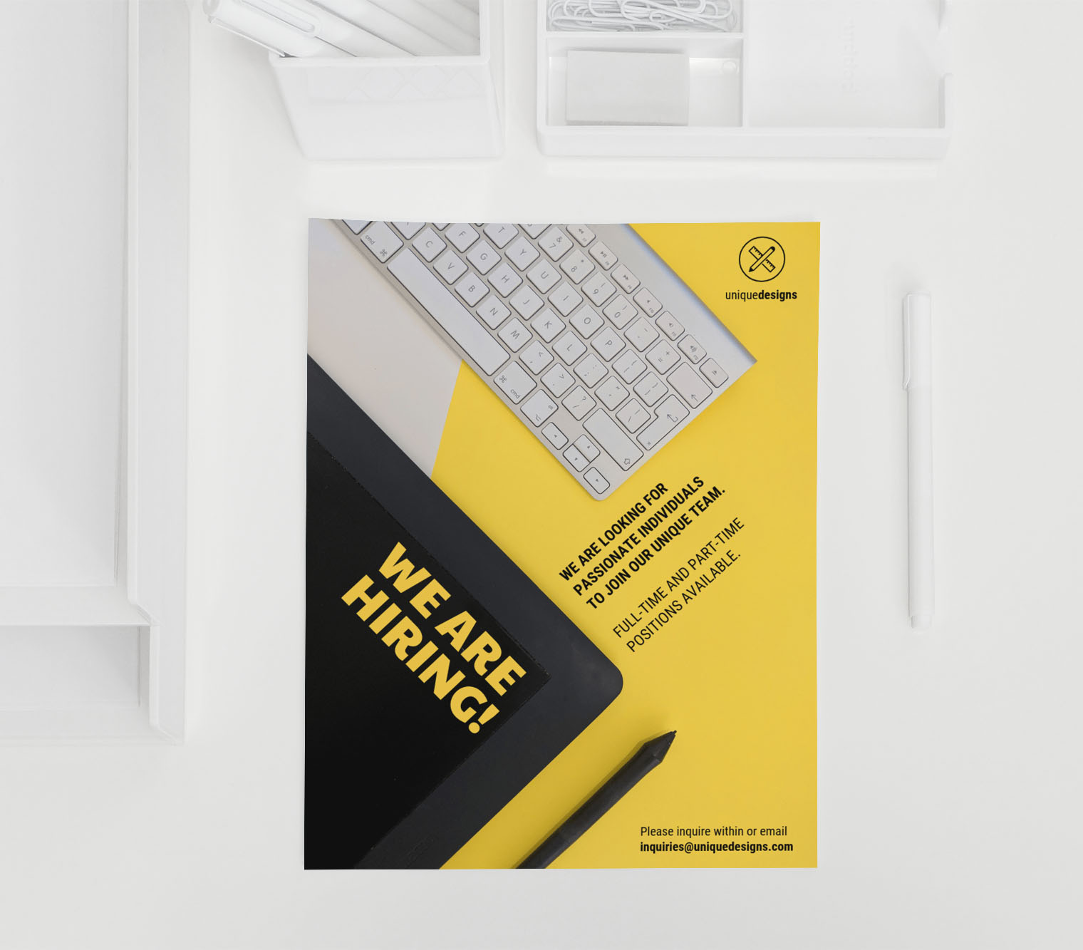 Yellow & Black Now Hiring Event Poster Idea Venngage Poster Examples