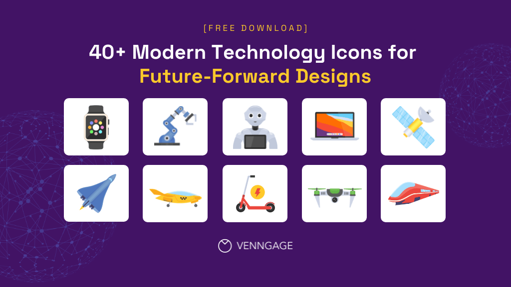 40+ Modern Technology Icons for FutureForward Designs [100 Free]