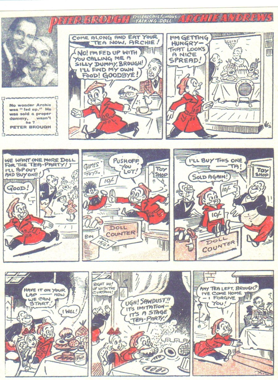 Ventriloquist Peter Brough and Archie Andrews Comic Strip Ventriloquist Central Blog