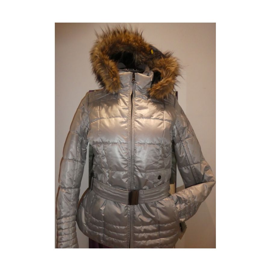 Belted Quilt Jacket with Embroidery Ventura Ski