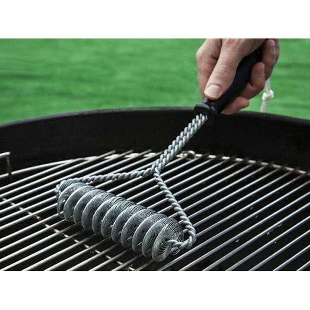 12″ QUAD SPRING SAFETY DOUBLEHELIX BRISTLEFREE BBQ GRILL BRUSH