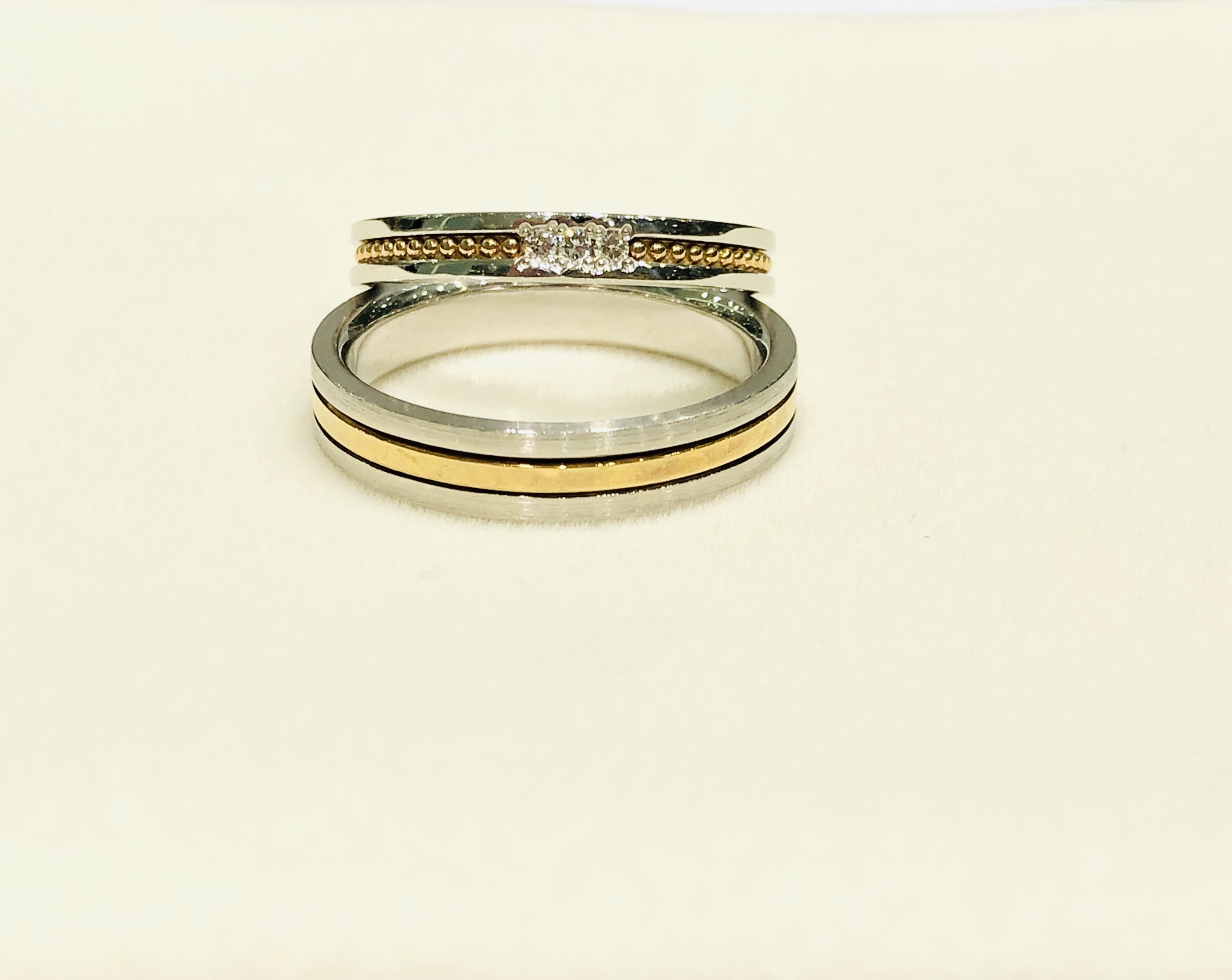 Two Tone Wedding Band VENUS TEARS Wedding Bands / Engagement Ring