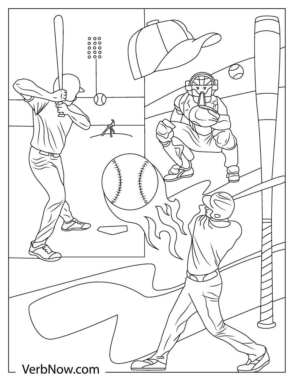 Free BASEBALL Coloring Pages for Download (Printable PDF)