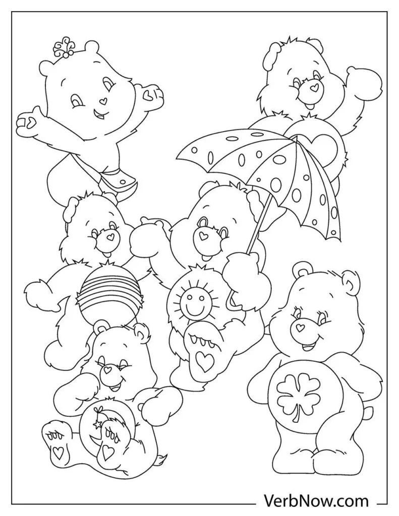 Free CARE BEAR Coloring Pages & Book for Download (Printable PDF) - VerbNow