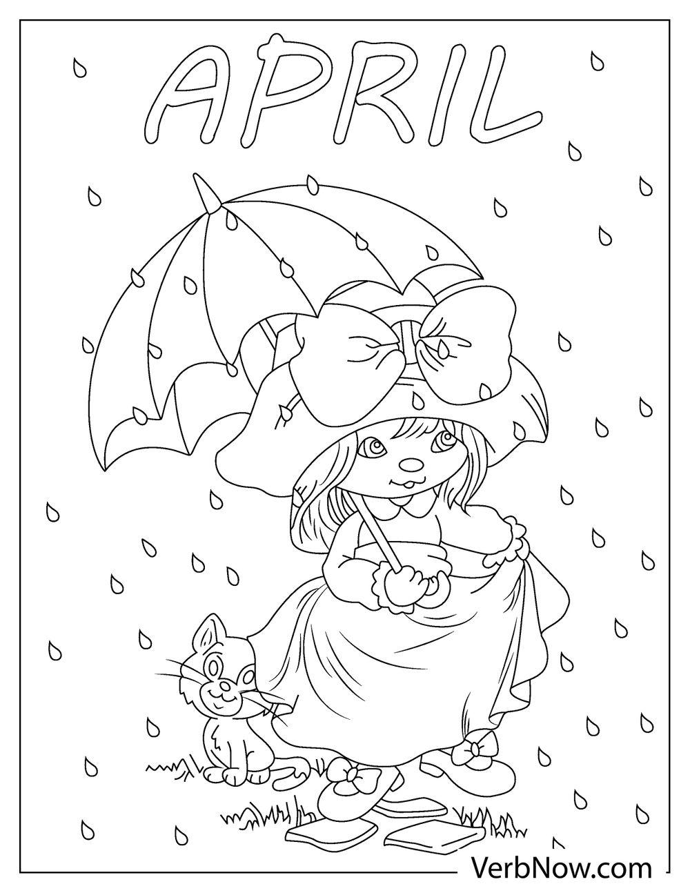 Free APRIL Coloring Pages for Download (Printable PDF)