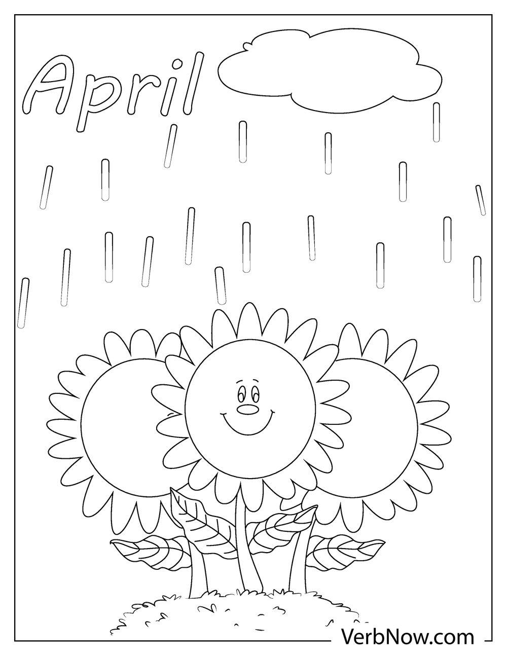 Free APRIL Coloring Pages for Download (Printable PDF)