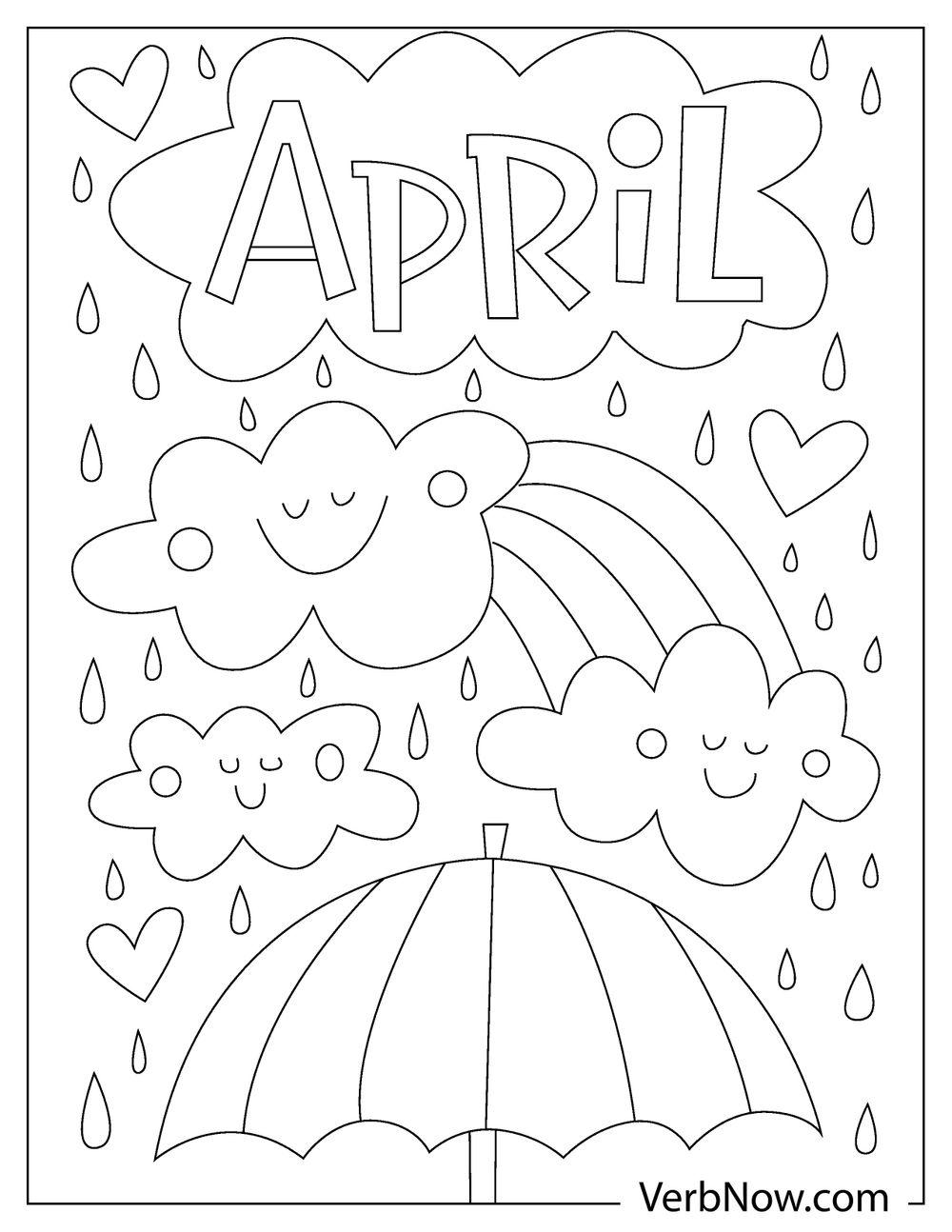 Free APRIL Coloring Pages for Download (Printable PDF)