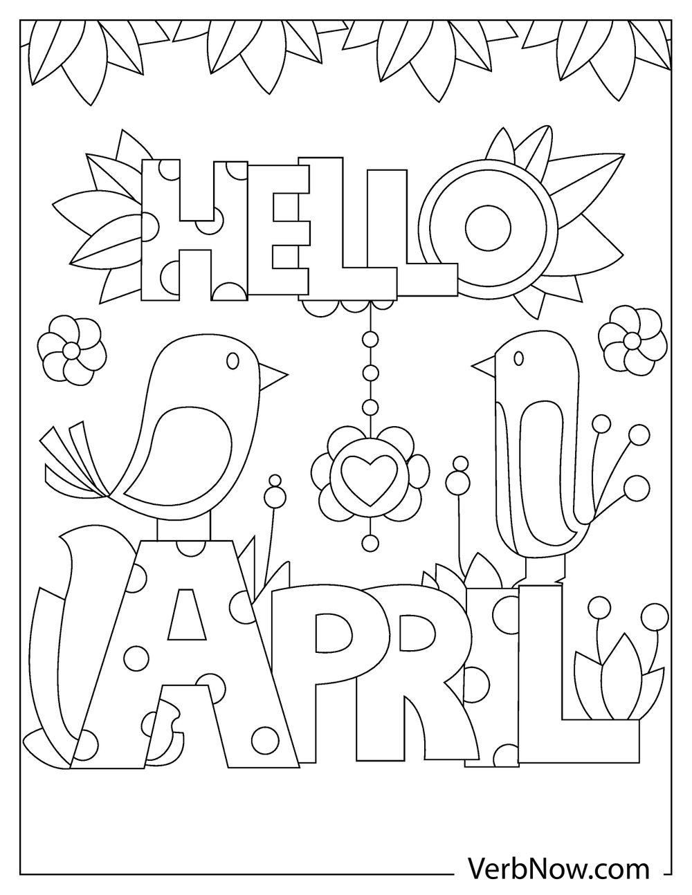 Free APRIL Coloring Pages for Download (Printable PDF)