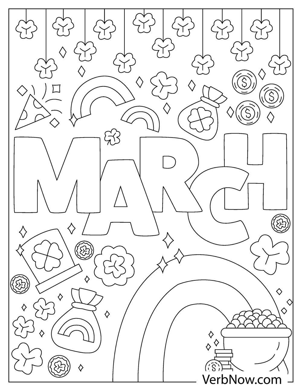 Free MARCH Coloring Pages for Download (Printable PDF)