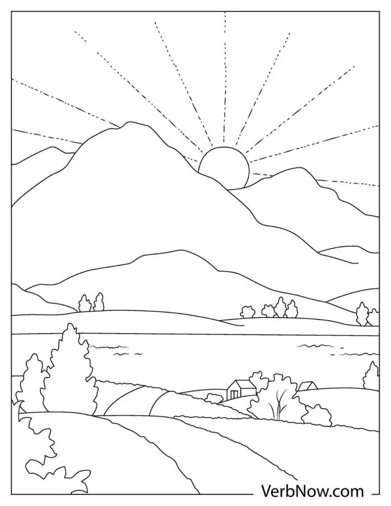 Free SUNSET Coloring Pages for Download (Printable PDF)