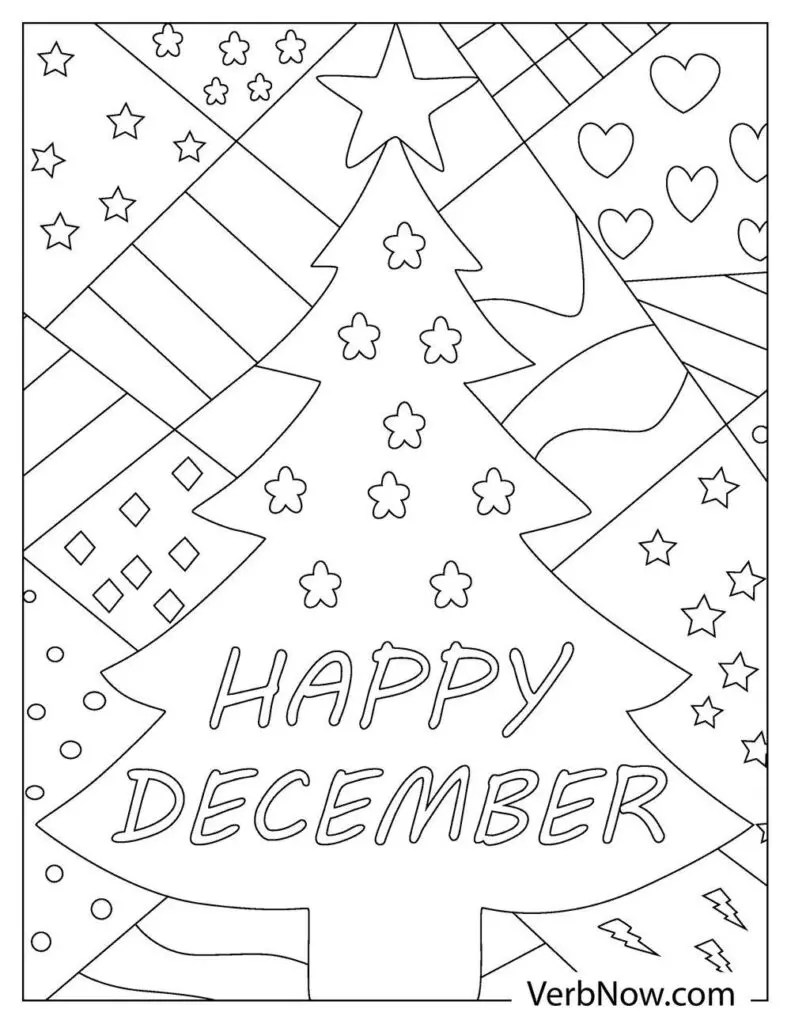 Free DECEMBER Coloring Pages for Download (Printable PDF)